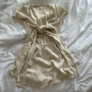 Princess Polly tan cut out romper